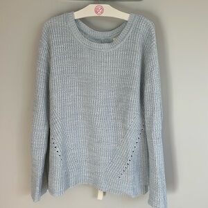Francesca’s blue tie up sweater